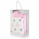 Baby Blanket 90/75 cm with a pillow Sleepy bear pink