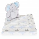 Baby blanket 90/75 cm with toy Elephant pink