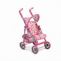 Doll stroller Flower garden pink