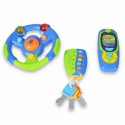 Steering wheel with keychain and phone 