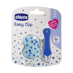 Chicco Soother Clip with Chain - Blue