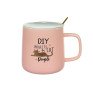 Valcla Portable Glass Kettle Straw Cup Mug Pink