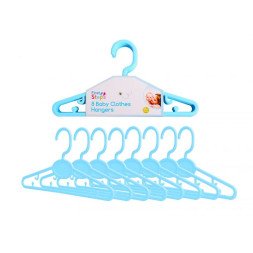 FIRST STEPS BABY CLOTHES HANGERS 8 PACK BLUE