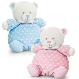 POLKA DOT PUFFBALL TEDDY (Pink/Blue)