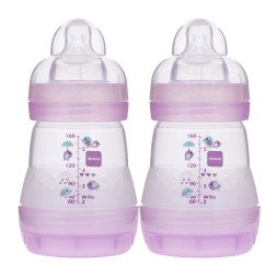 MAM Anti-Colic 160ml Bottle 2 Pack - pink