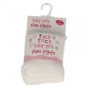 Tick Tock Baby Girls Plain White Tights 0-6 Months
