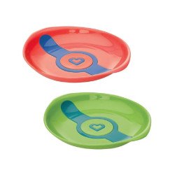 Munchkin 2 White Hot Plates Baby Feeding Weaning Temperature Sensitive