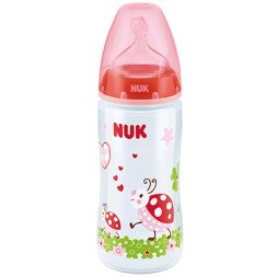 NUK  BABY BOTTLE WITH SILICONE TEAT, 0 TO 6 MONTHS , 300 ML, SIZE M 