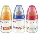 Nuk First Choice 4 Oz. BPA FREE Glass Baby Bottle With Latex Nipple - Red