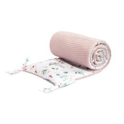 Bed Bumper (Waffle/Flowers Pink)