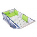 10-PIECE BABY BEDDING FOR COTS - Blue and Green