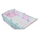 10-PIECE BABY BEDDING FOR COTS - Green and Pink