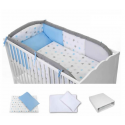 6-PIECE BABY BEDDING FOR COTS - Blue Stars
