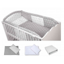 6-PIECE BABY BEDDING FOR COTS - Grey Stars