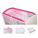 6-PIECE BABY BEDDING FOR COTS - Pink Stars