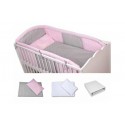 6-PIECE BABY BEDDING FOR COTS - Pink Dots